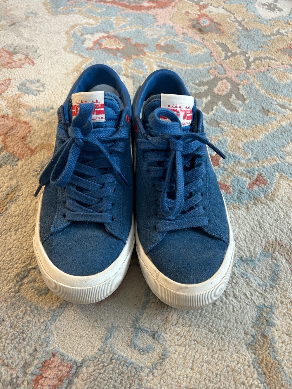 Nike Navy Blue Suede Low-Top Sneakers